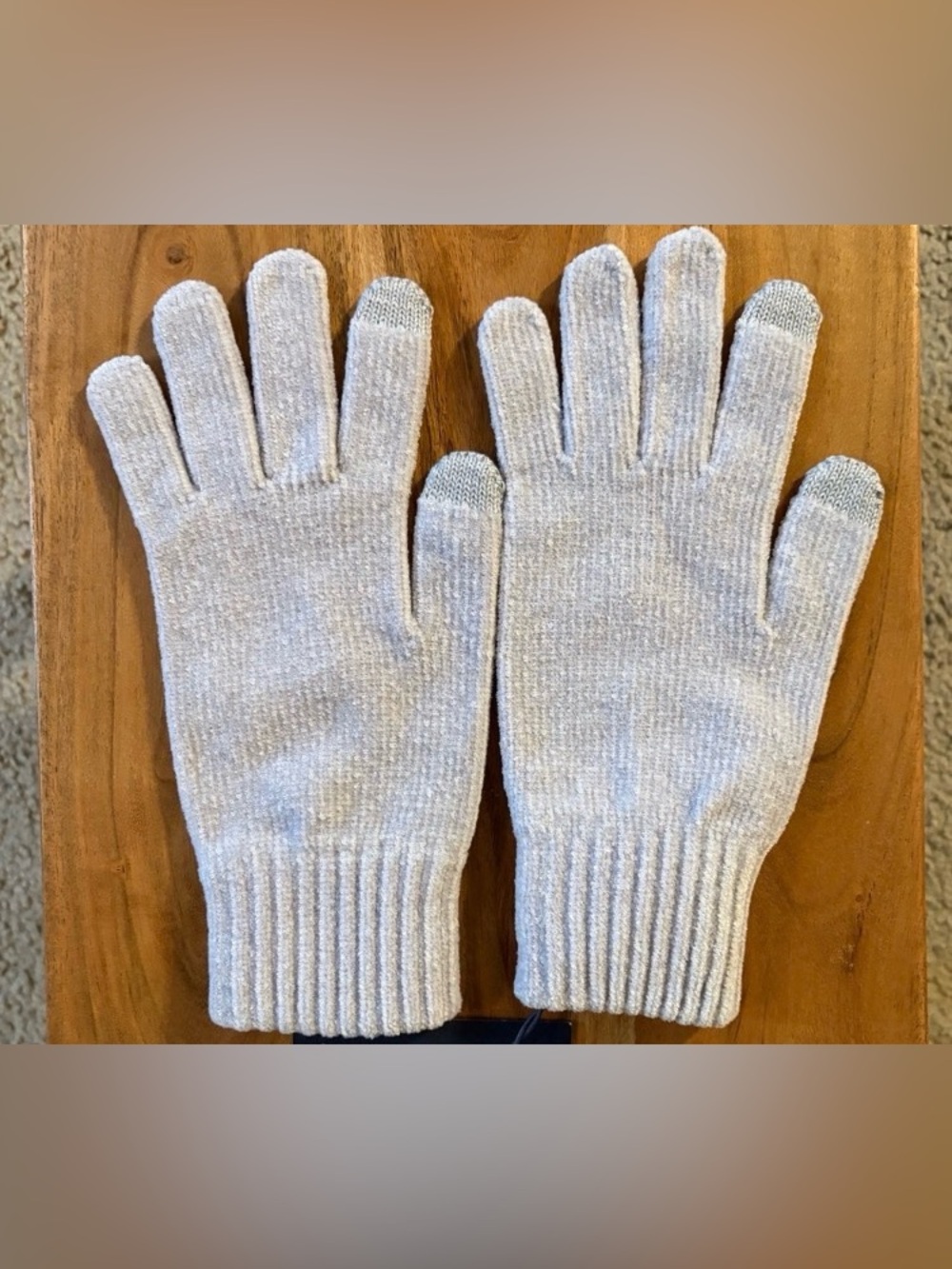 Touchscreen Knit Winter Gloves - Light Gray